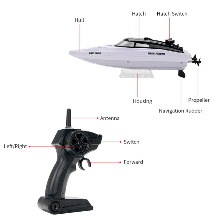 YDJ-818 2.4G RC Shark Boat Remote Control Boats, YDJ-818