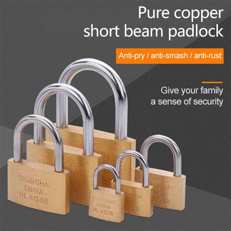 Copper Padlock Small Lock, Style: Short Lock Beam, 20mm Not Open