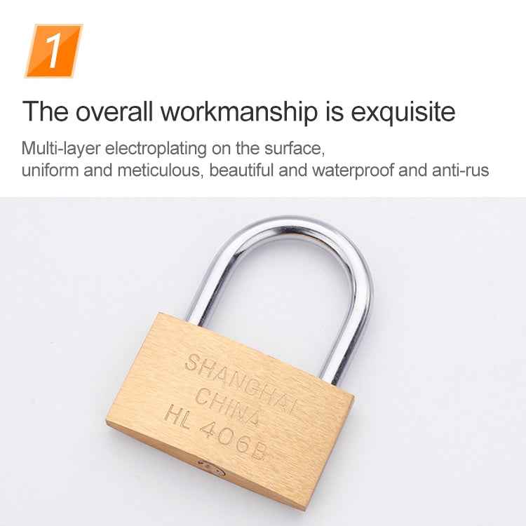 Copper Padlock Small Lock, Style: Short Lock Beam, 50mm Not Open