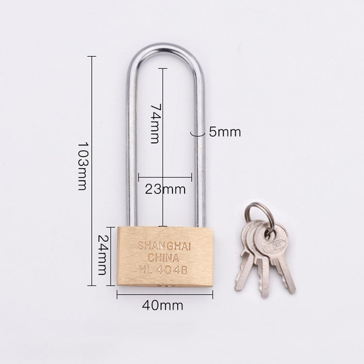 Copper Padlock Small Lock, Style: Long Lock Beam, 40mm Not Open, Long, 40mm Not Open