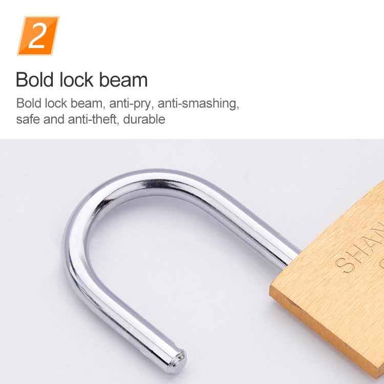 Copper Padlock Small Lock, Style: Long Lock Beam, 60mm Open
