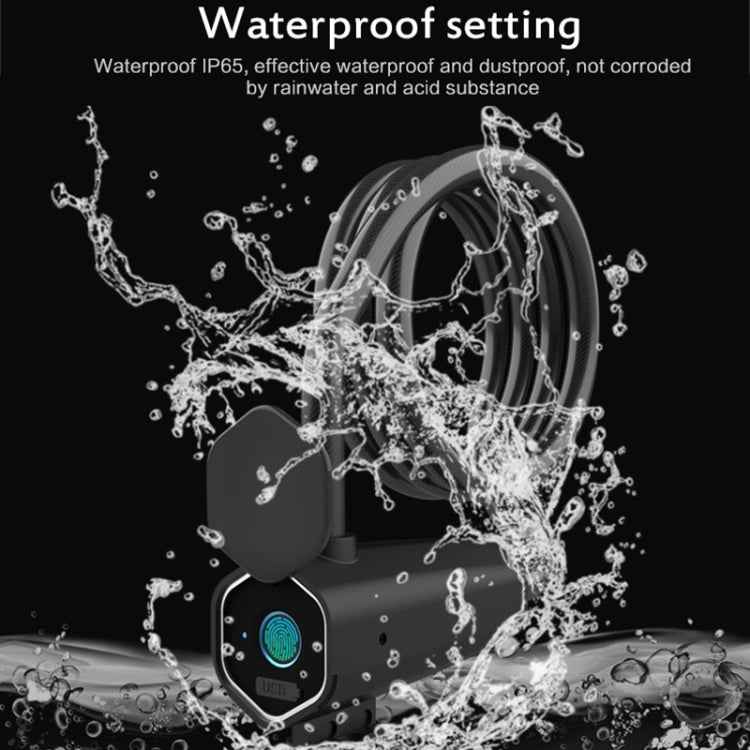 W16 IP65 Waterproof Fingerprint Lock Steel Rope Anti-theft Electric Car Lock Bluetooth APP Electronic Lock