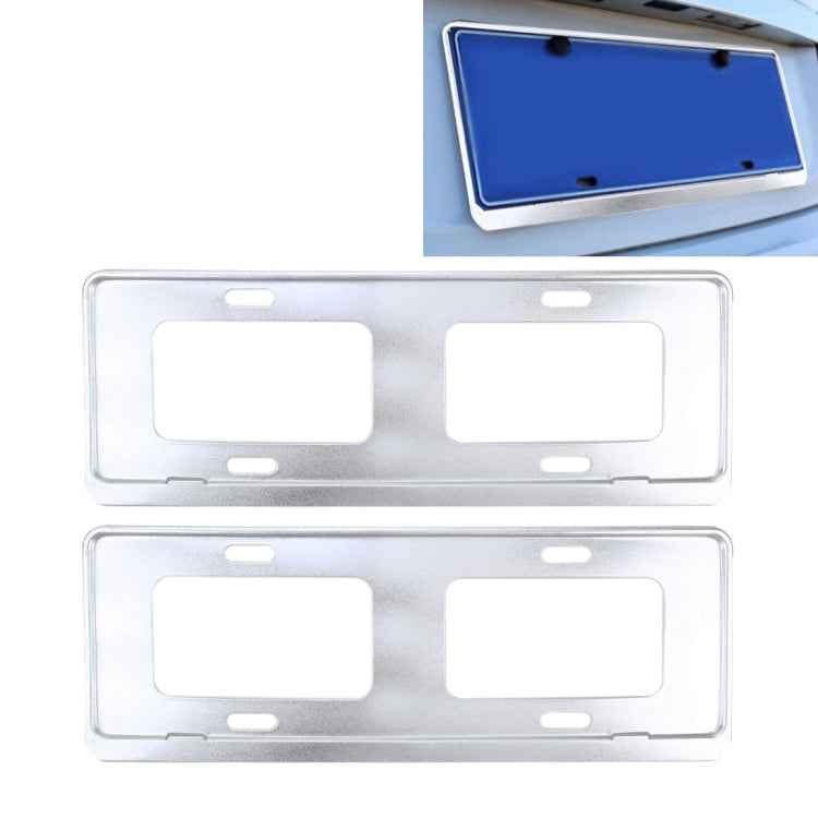 2 PCS Car License Plate Frames Stainless Steel License Plate Frame