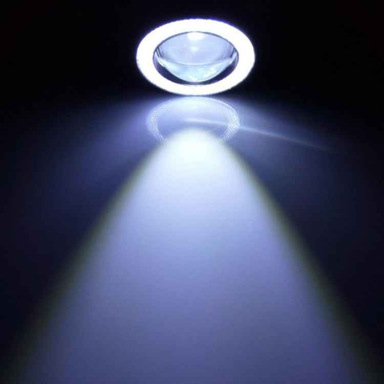 3.0 inch DC 12V 10W 900LM 6500K Car Angel Eyes Fog Lamp Foglight(White Light + White Light)