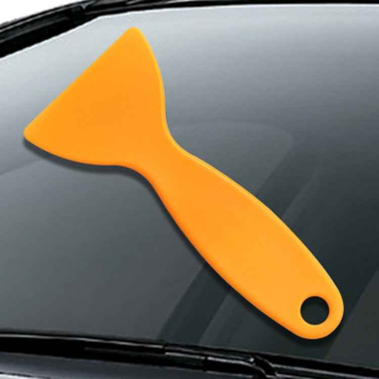 100 PCS Yellow Plastic Small Scraper Car Film Tools Film Scraper Car Accessories