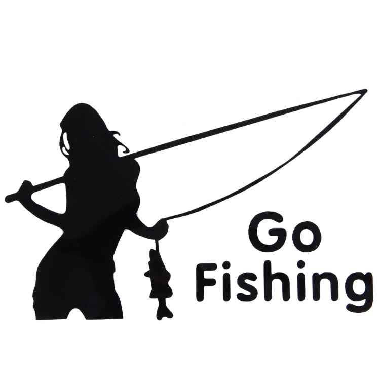 Beauty Go Fishing Styling Reflective Car Sticker, Size: 14cm x 8.5cm