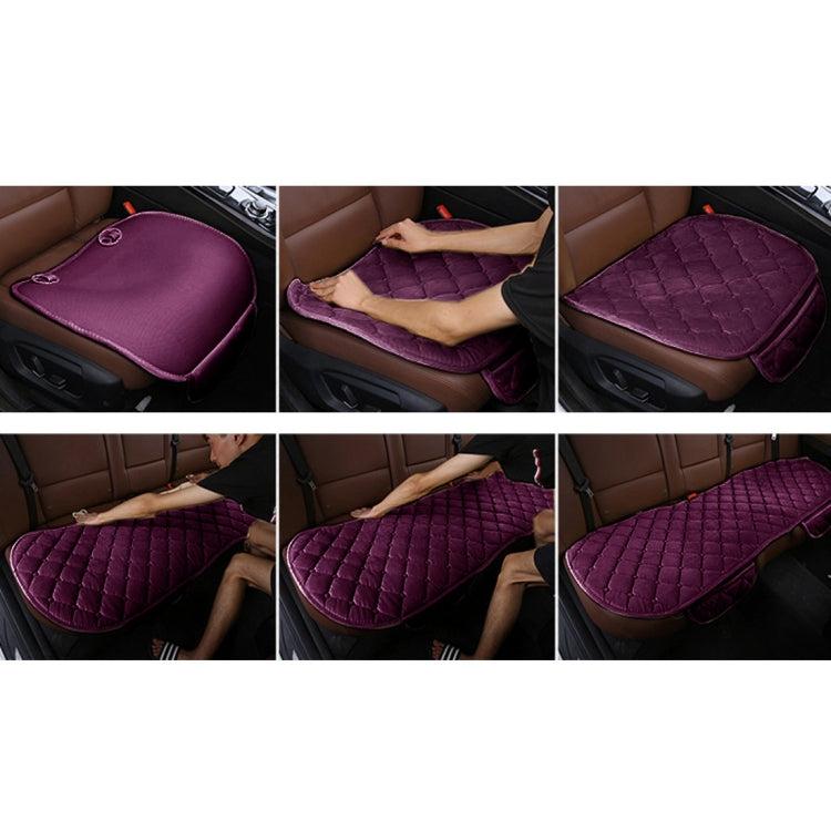 3 PCS / Set Luxurious Warm Car Seat Cover Cushion Universal Front Back Seat Covers Car Non-slip Chair Pad Warm Car Mats No Back Plush Cushion