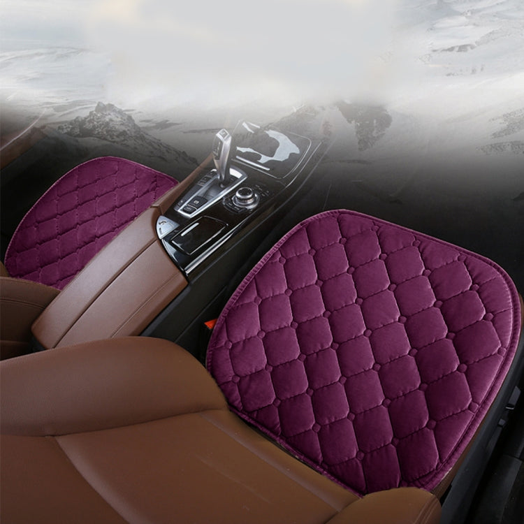 3 PCS / Set Luxurious Warm Car Seat Cover Cushion Universal Front Back Seat Covers Car Non-slip Chair Pad Warm Car Mats No Back Plush Cushion