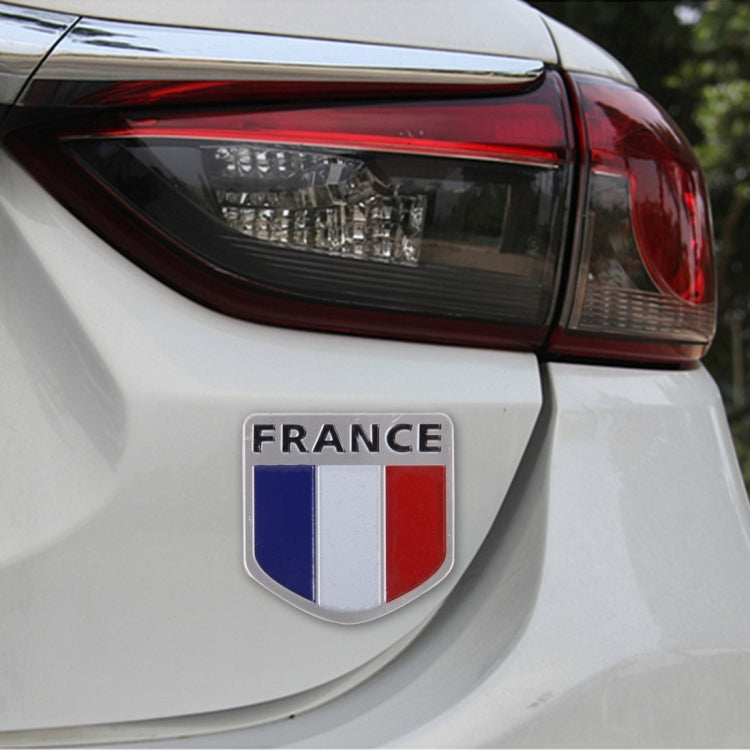 Shield Shape Metal Car Badge Decorative Sticker, Size: Small, Italy Flag 1, French Flag, Italy Flag 2