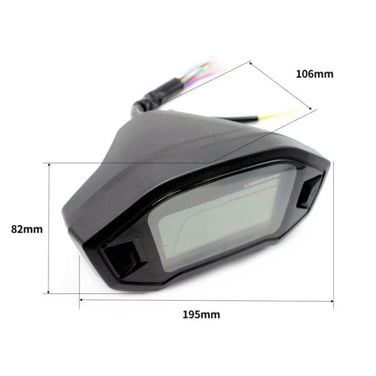 B2912 Motorcycle Modified Instrument Panel 12V LCD Display Odometer Mileage 2-4 Cylinder Speedometer