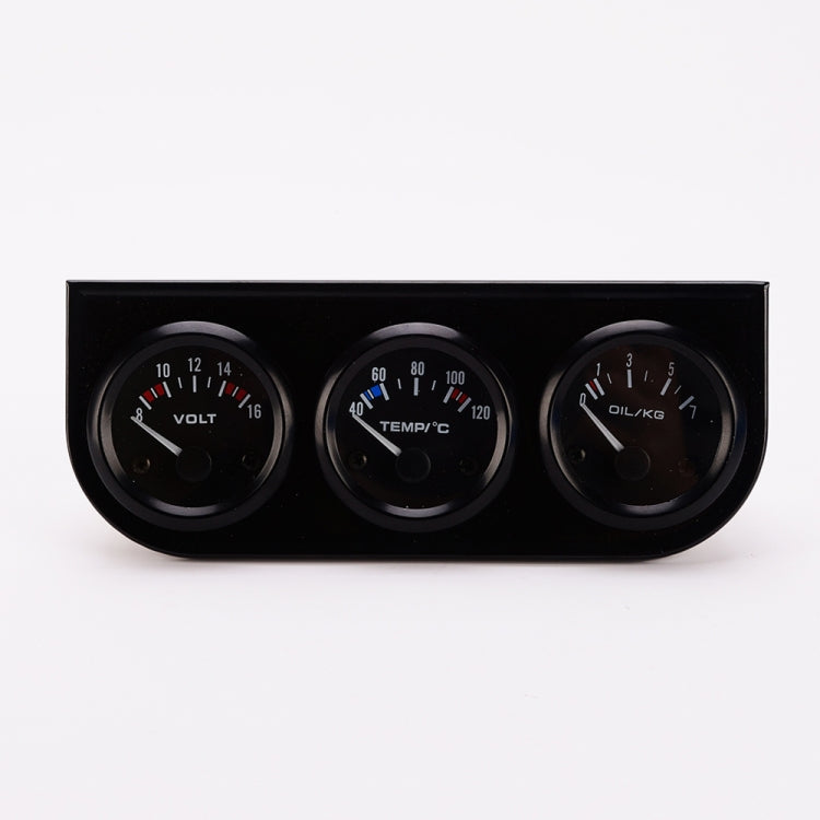 52mm 3 in 1 Auto Gauge Car Meter Voltmeter + Water Temp Gauge + Oil press Gauge, Voltmeter + Water Temp Gauge + Oil press Gauge