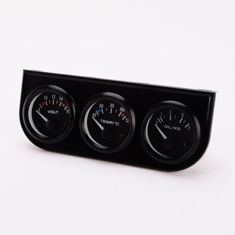 52mm 3 in 1 Auto Gauge Car Meter Voltmeter + Water Temp Gauge + Oil press Gauge, Voltmeter + Water Temp Gauge + Oil press Gauge