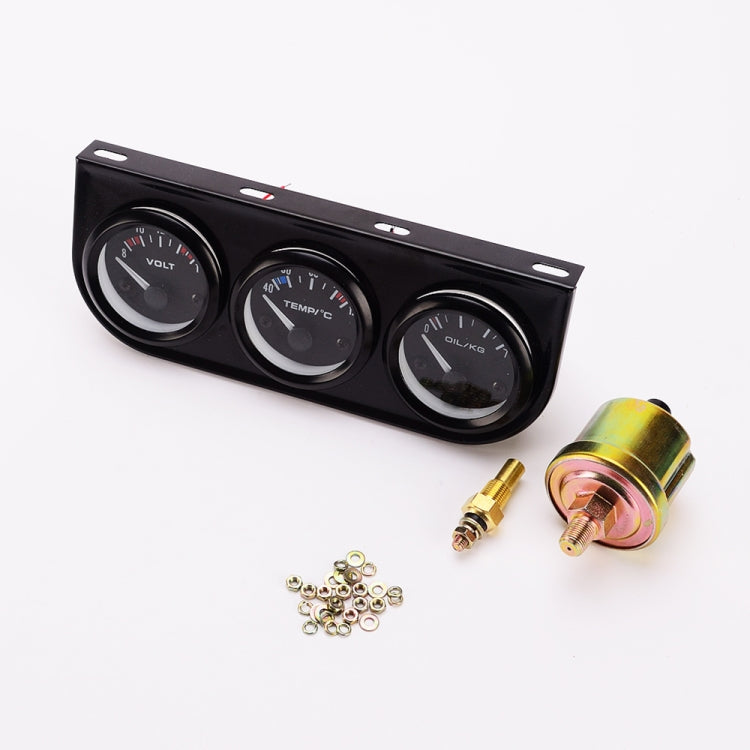 52mm 3 in 1 Auto Gauge Car Meter Voltmeter + Water Temp Gauge + Oil press Gauge, Voltmeter + Water Temp Gauge + Oil press Gauge