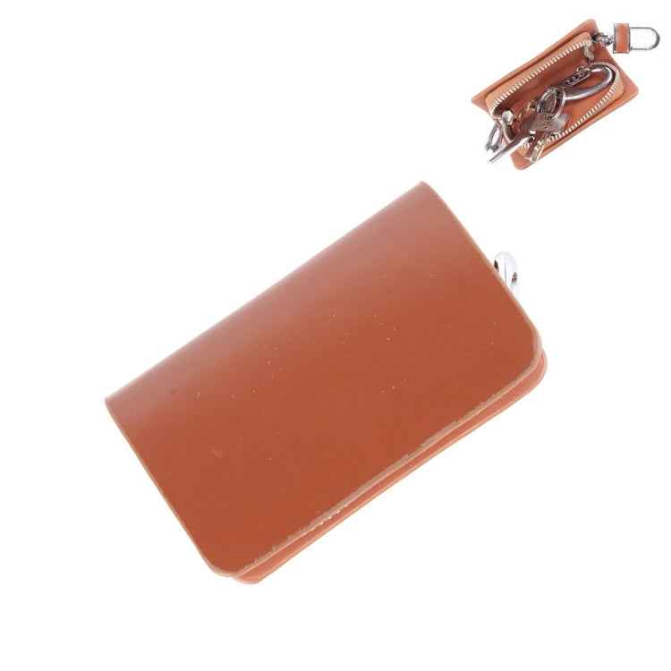 Universal Leather Flash Powder Texture Waist Hanging Zipper Wallets Key Holder Bag (No Include Key), Flash Powder Texture Brown