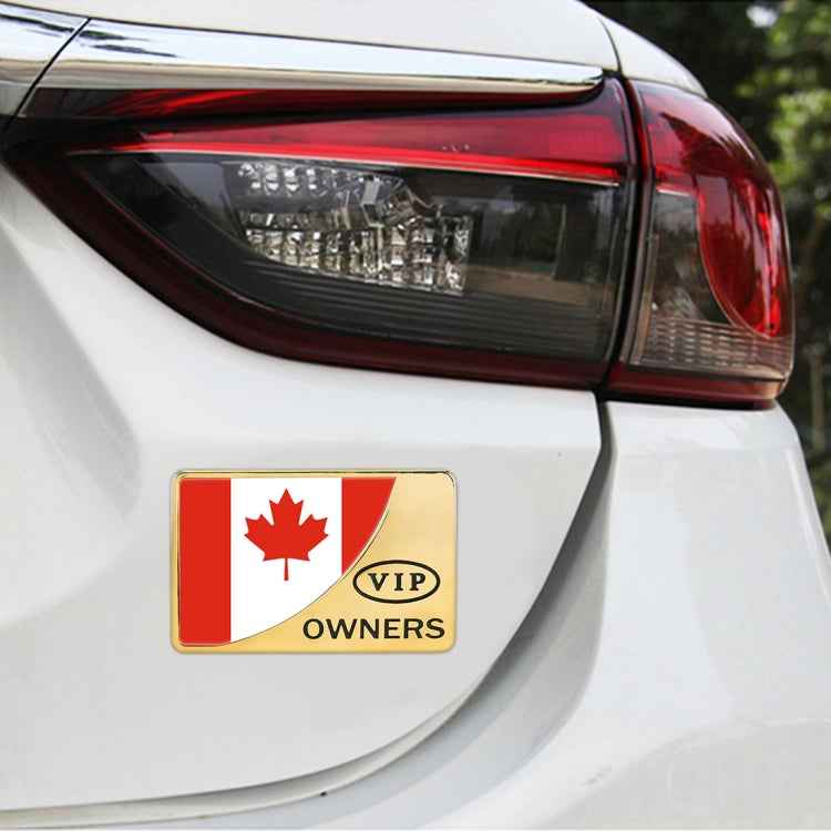 Universal Car Canada Flag Rectangle Shape VIP Metal Decorative Sticker