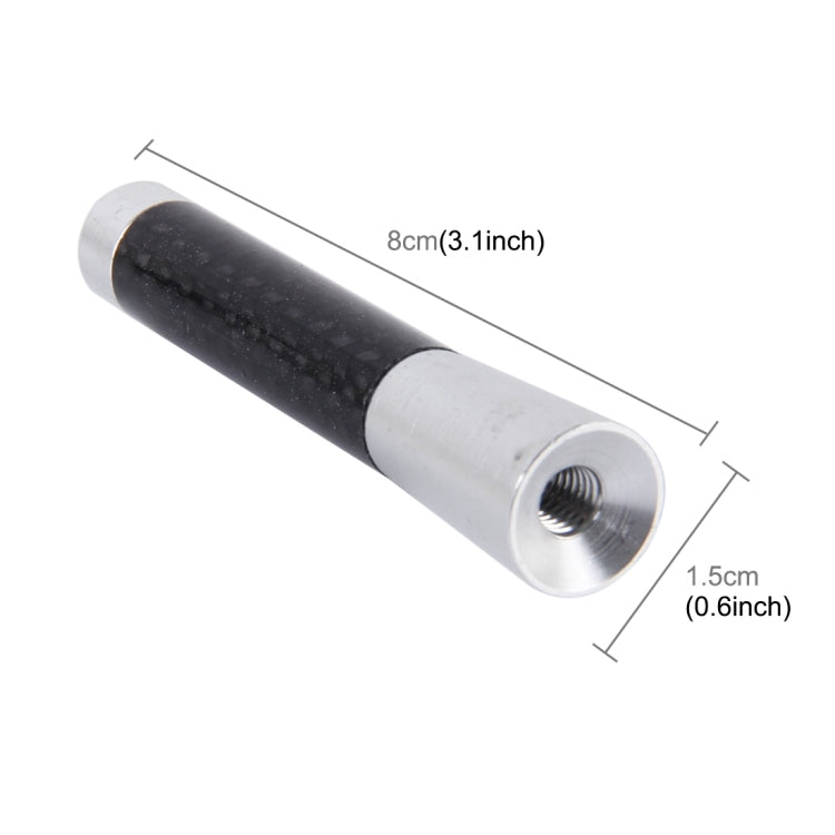 Carbon Fiber Aluminum Short Antenna Polished Universal Screws Base(Medium Size), 8cm