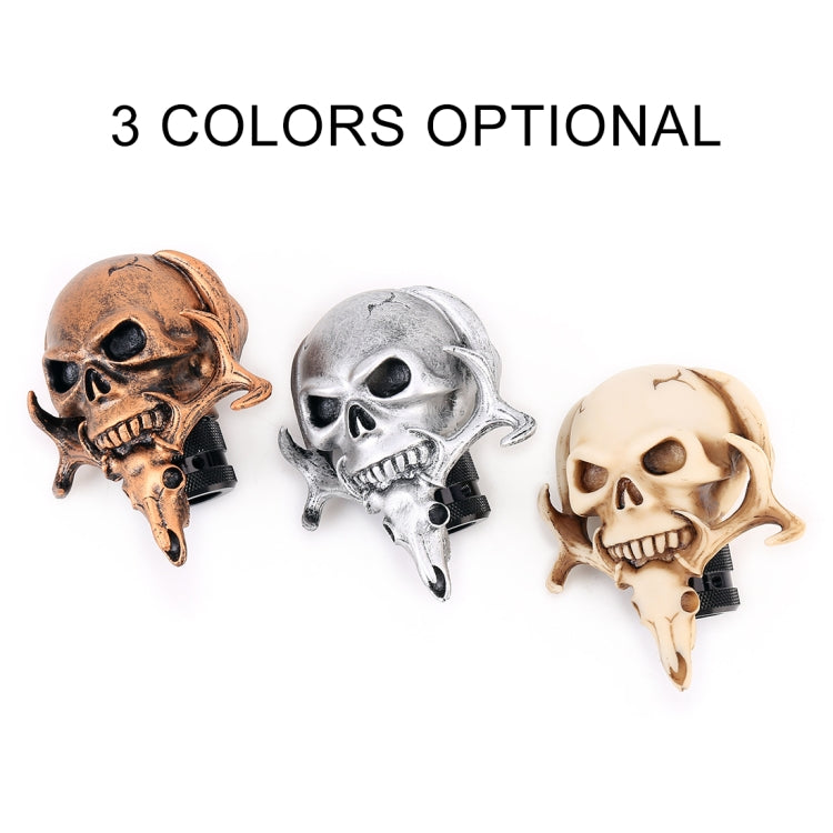 Universal Vehicle Car Creative Skull Double Heads Shaped Shifter Cover Manual Automatic Gear Shift Knob, Double Heads Shaped (Bronze), Double Heads Shaped (Beige), Double Heads Shaped (Silver)