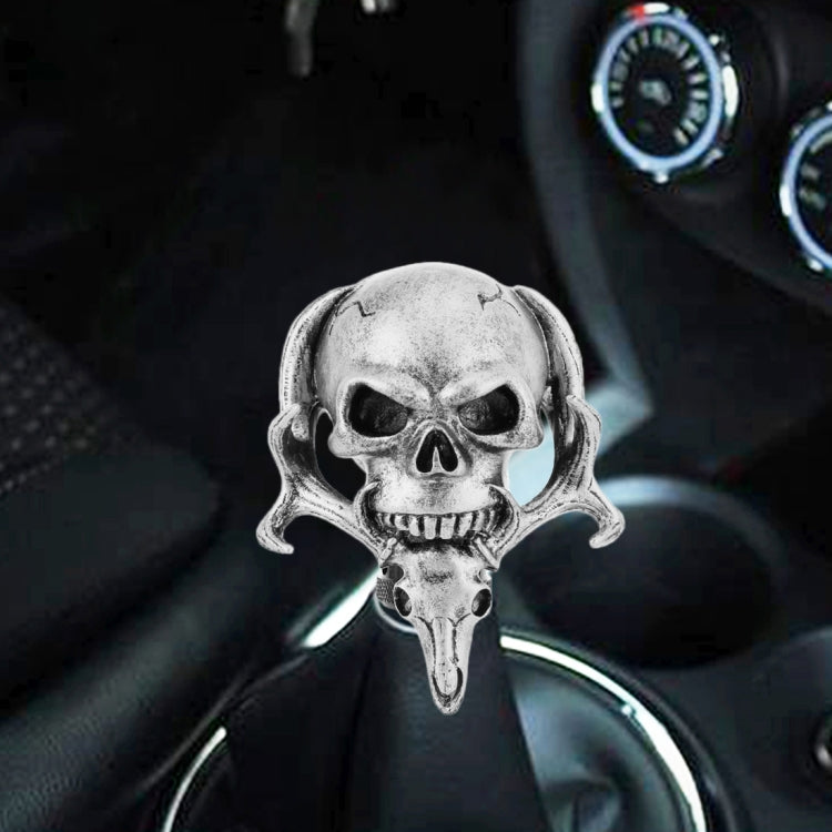 Universal Vehicle Car Creative Skull Double Heads Shaped Shifter Cover Manual Automatic Gear Shift Knob, Double Heads Shaped (Bronze), Double Heads Shaped (Beige), Double Heads Shaped (Silver)