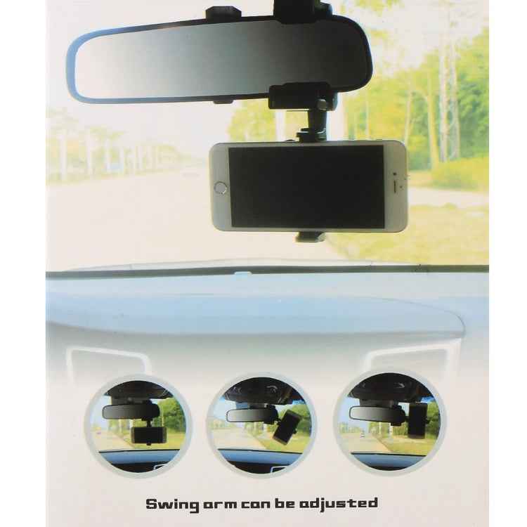 Portable Car Rearview Mirror Mobile Phone Bracket