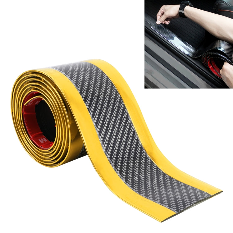 Universal Electroplate Carbon Fibre Car Door Threshold Decoration Strip Decorative Sticker, Size : 7CM x 2M, 7CM x 2M (Gold), 7CM x 2M (Red), 7CM x 2M (Silver)