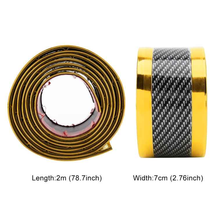 Universal Electroplate Carbon Fibre Car Door Threshold Decoration Strip Decorative Sticker, Size : 7CM x 2M, 7CM x 2M (Gold), 7CM x 2M (Red), 7CM x 2M (Silver)