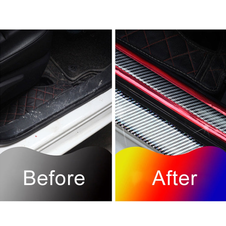 Universal Electroplate Carbon Fibre Car Door Threshold Decoration Strip Decorative Sticker, Size : 7CM x 2M, 7CM x 2M (Gold), 7CM x 2M (Red), 7CM x 2M (Silver)