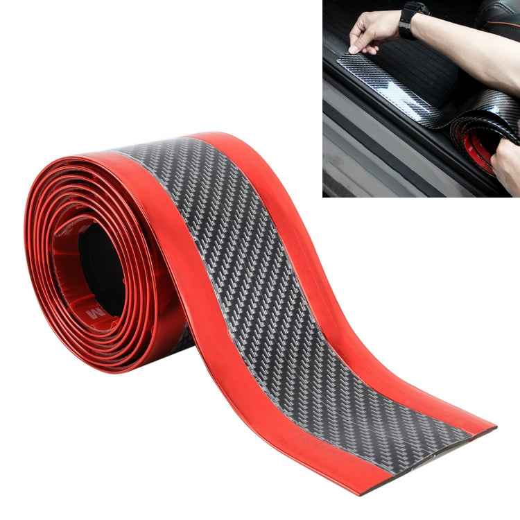 Universal Electroplate Carbon Fibre Car Door Threshold Decoration Strip Decorative Sticker, Size : 7CM x 2M, 7CM x 2M (Gold), 7CM x 2M (Red), 7CM x 2M (Silver)