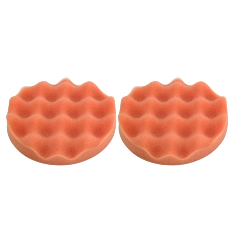 2 PCS Car Wax Sponge Round and Wavy Shape Sponge High-density Waxing Sponge,Size:15 x 15cm, 15 x 15cm