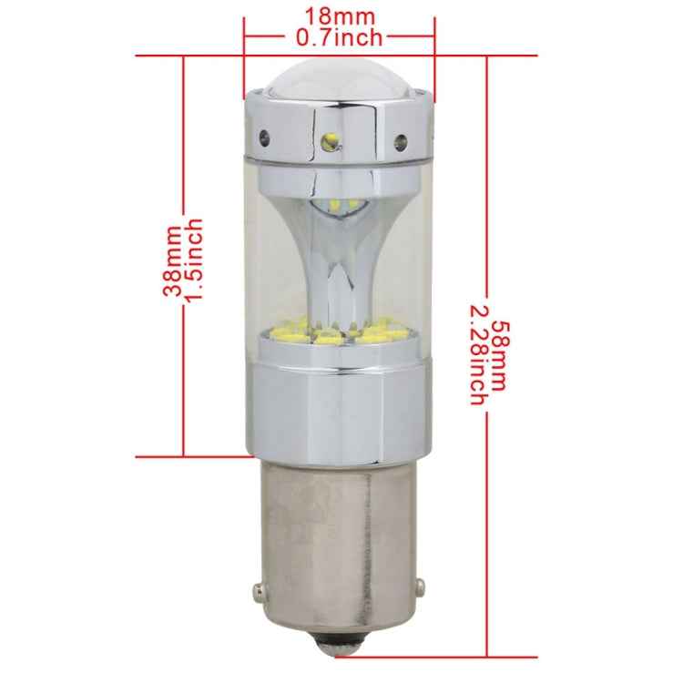 2 PCS 1156 60W 1200 LM 6000K Car Auto Brake Lights Turn Light Backup Light with 12 CREE XB-D Lamps, DC 12V