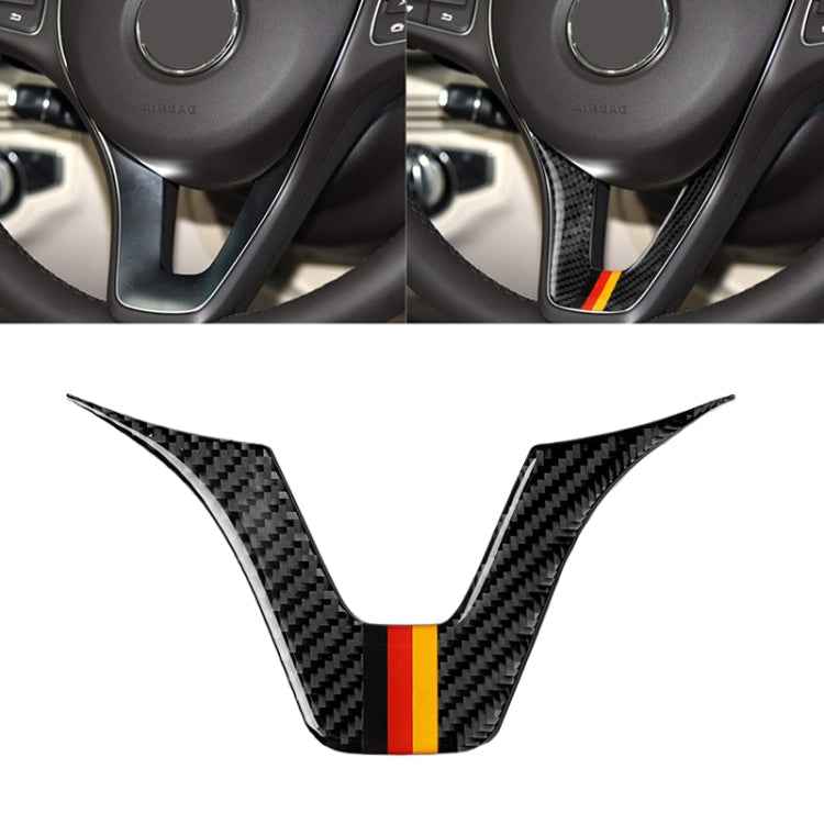 Car German Flag Carbon Fiber Steering Wheel Decorative Sticker for Mercedes-Benz, Steering Wheel (German Flag A)