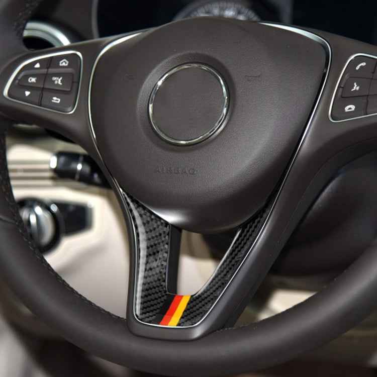 Car German Flag Carbon Fiber Steering Wheel Decorative Sticker for Mercedes-Benz, Steering Wheel (German Flag A)