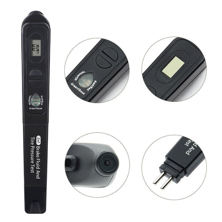 Car 2 in 1 Diagnostic Tool Brake Fluid Liquid Tire Pressure Tester, 2 in 1 Diagnostic Tool
