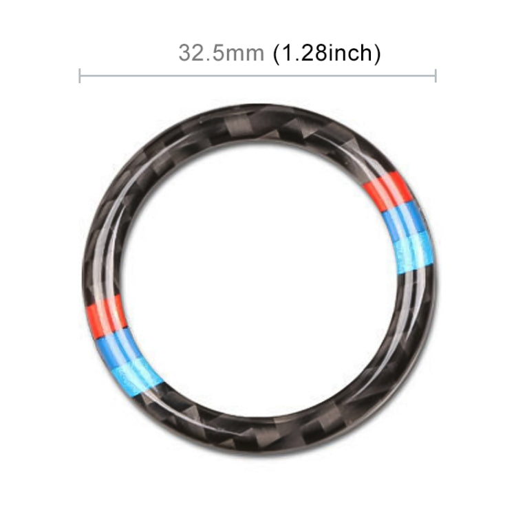 Car Carbon Fiber Soft Panel Engine Start Key Push Button Ring Trim Decorative Sticker for BMW E90 / E92 / E93 2005-2012