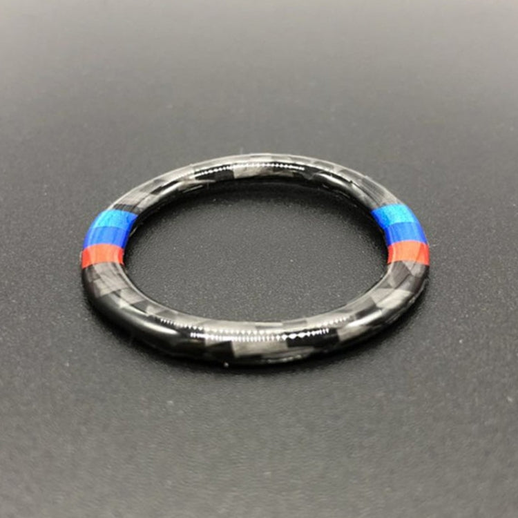 Car Carbon Fiber Soft Panel Engine Start Key Push Button Ring Trim Decorative Sticker for BMW E90 / E92 / E93 2005-2012