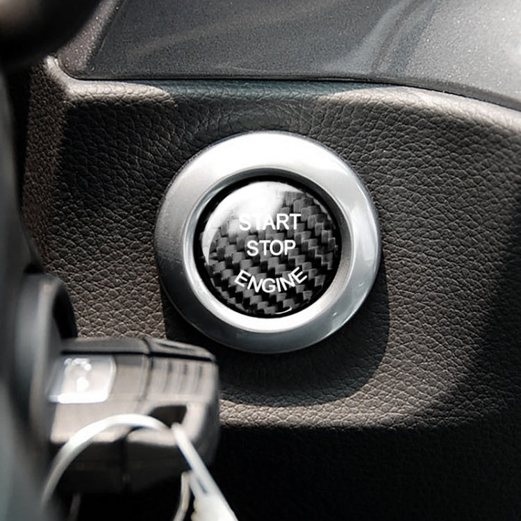 Car Carbon Fiber Engine Start Button Decoration Cover Trim for BMW E Chassis, For BMW E Chassis (Black)