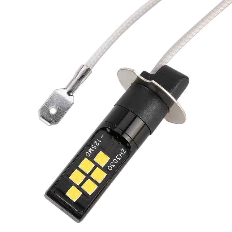 2 PCS H3 DC9-16V / 3.5W / 6000K / 320LM Car Auto Fog Light 12LEDs SMD-ZH3030 Lamps, with Constant Current