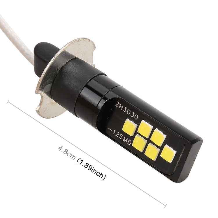 2 PCS H3 DC9-16V / 3.5W / 6000K / 320LM Car Auto Fog Light 12LEDs SMD-ZH3030 Lamps, with Constant Current