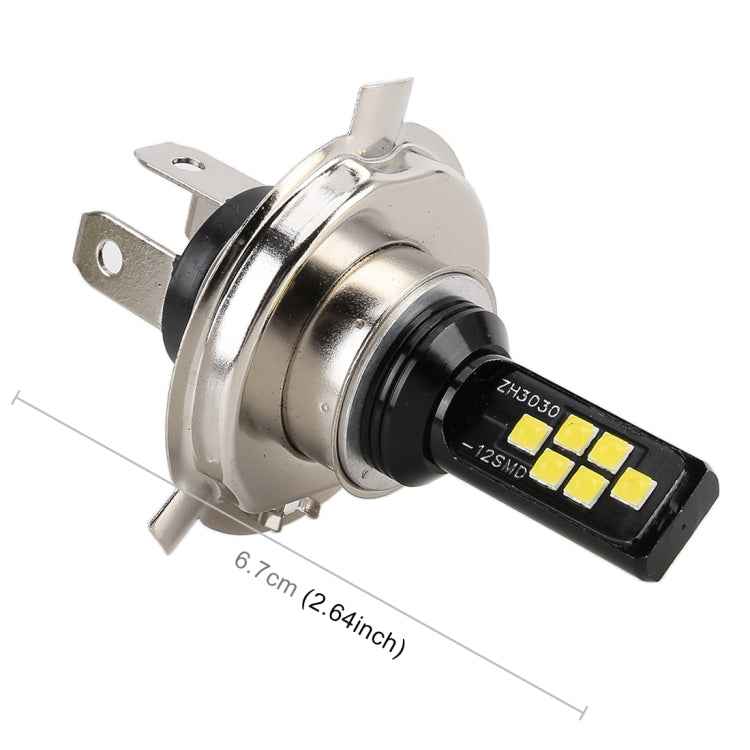 2 PCS H4 DC9-16V / 3.5W(H) 1.1W(L) / 6000K / 320LM Car Auto Fog Light 12LEDs SMD-ZH3030 Lamps, with Constant Current