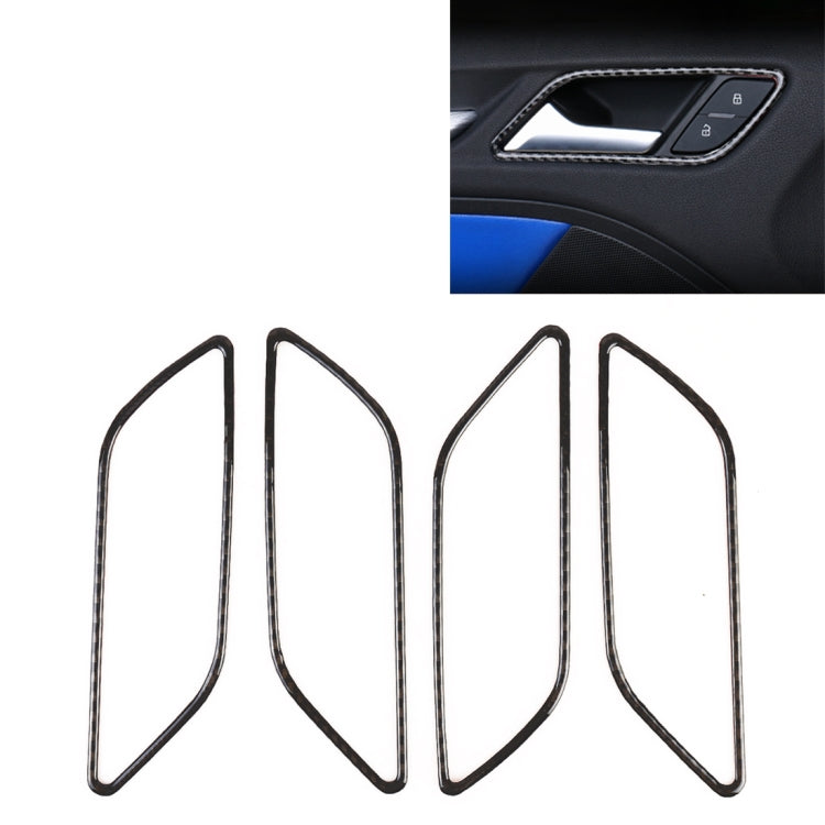 4 PCS Car Carbon Fiber Inner Armrest Decorative Frame for Audi A3, Inner Armrest