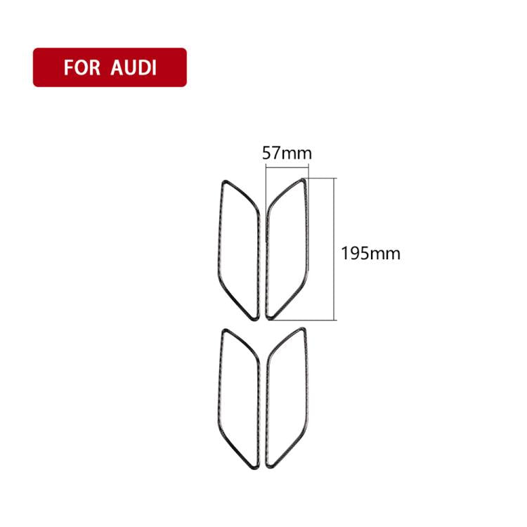 4 PCS Car Carbon Fiber Inner Armrest Decorative Frame for Audi A3, Inner Armrest