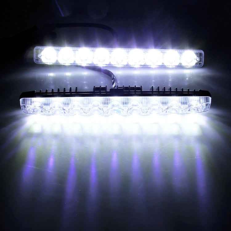 2 PCS LD-008 5730-9SMD 15W 1500 LM 7000K White Light Daytime Running Light.DC 12V