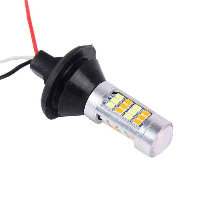 2 PCS 1156/BA15S/BAU15S 10W 1000 LM 6000K White + Yellow Light DRL&Turn Light with 42 SMD-2835-LED Lamp,DC 12-24V