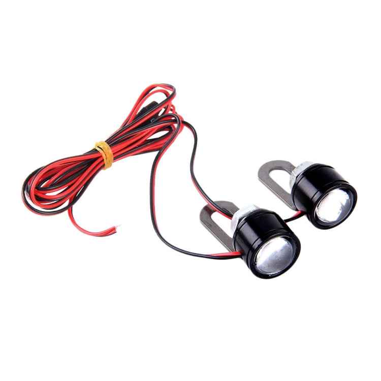 2 PCS 12V 3W Blue Light Eagle Eyes LED Strobe Light For Motorcycle ,Wire Length: 90cm