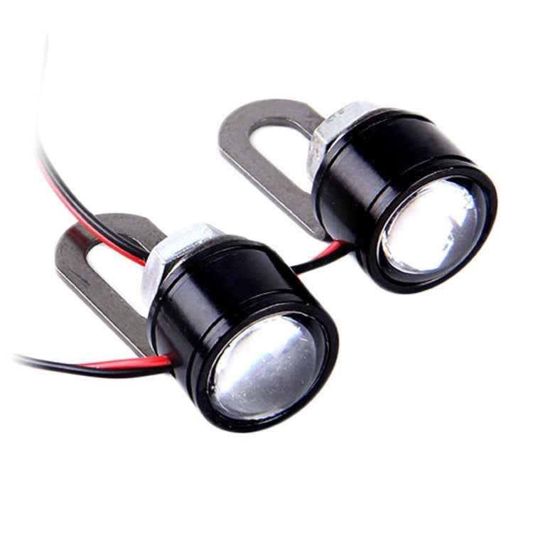 2 PCS 12V 3W Blue Light Eagle Eyes LED Strobe Light For Motorcycle ,Wire Length: 90cm