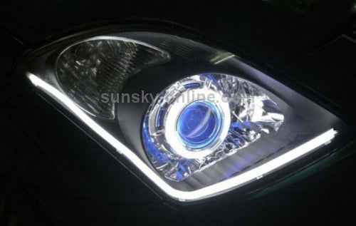 2 PCS 12V Car Daytime Running Lights Soft Article Lamp, White + Yellow Light, Length: 85cm