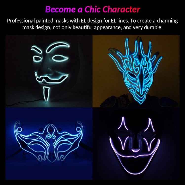 YouOKLight Neon EL Cold Round Flexible Strip Light with 3V Battery Box for Dance Party Car Decoration, Length: 3m