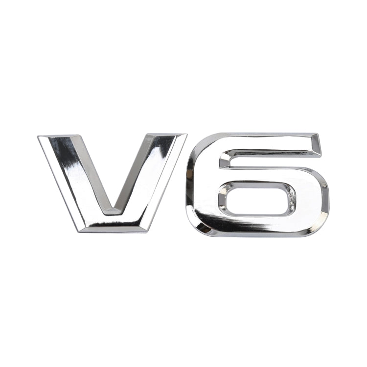 V6 Shape Car Metal Body Decorative Sticker, V6 Shape