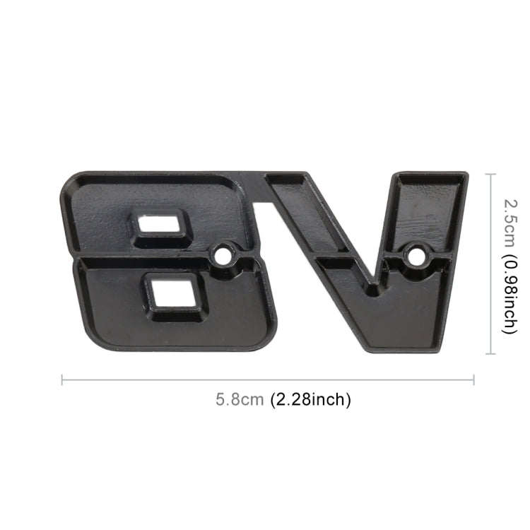 V8 Connect Shape Car Metal Body Decorative Sticker, Size : S, V8 Connect Shape, Size : S (Black)