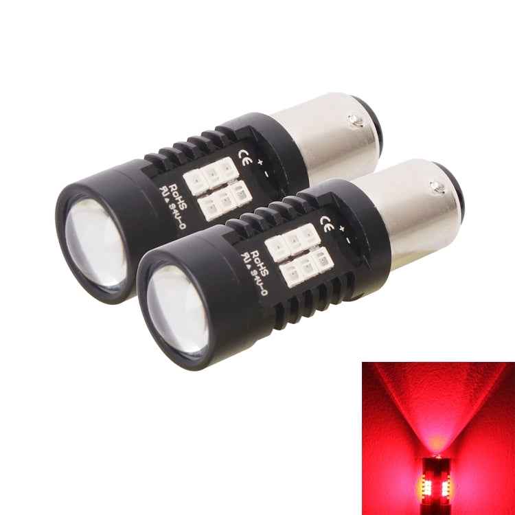 2 PCS 10.5W 1157-2835-21smd Red LED Car Brake Light Tail Light Bulb, DC 12-24V