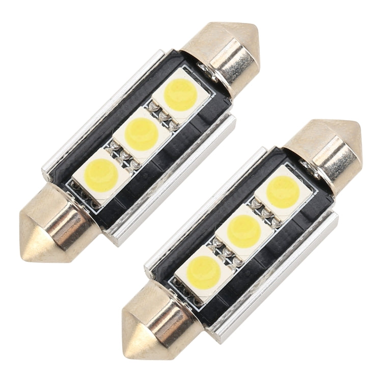 10 PCS 39mm DC12V / 1.7W / 7000K / 70LM 3LEDs SMD-5050 Car Reading Lamp